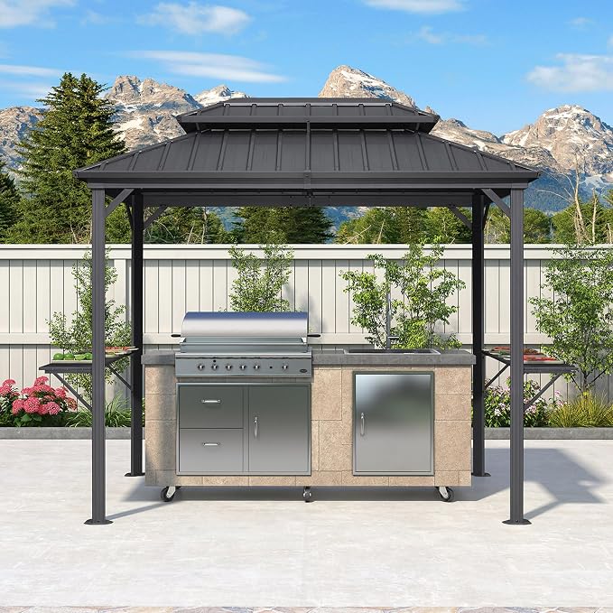 PURPLE LEAF 6' X 9' Hardtop Grill Gazebo - Image 9