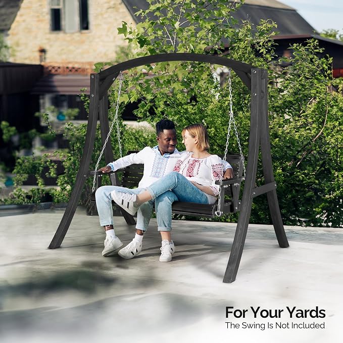 VINGLI 5FT Wooden Swing Frame, 1000LBS Heavy Duty A-Frame Porch Swing Stand - Image 8