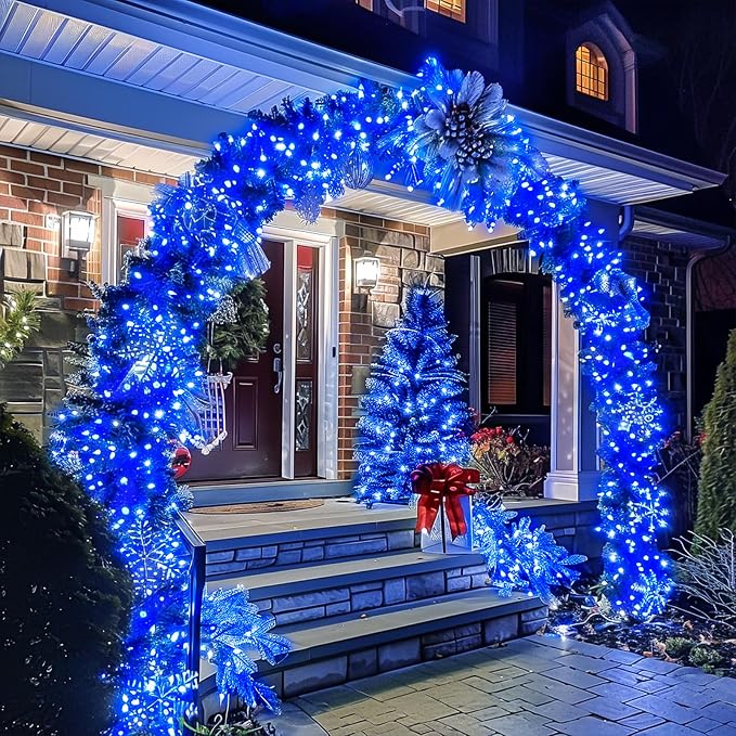 JMEXSUSS 150 LED Blue Christmas Lights Indoor Outdoor, Connectable 59 ft String - Image 3