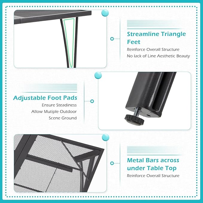 AECOJOY39.4 Outdoor Patio Dining Table and Chairs Set - Image 4