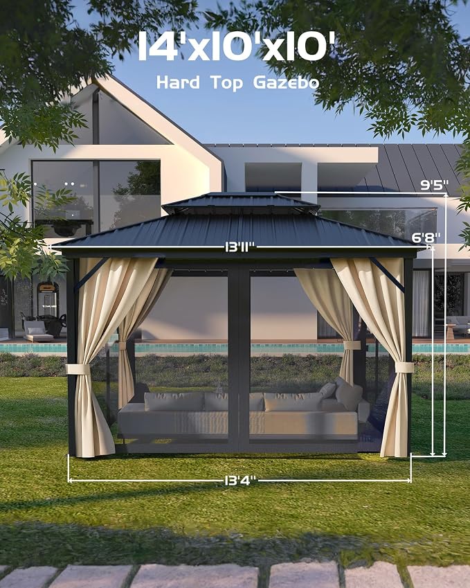 GarveeLife Hardtop Gazebo 10 ft x14 ft - Image 3