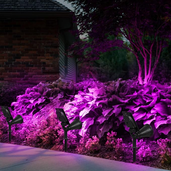 T-SUN Solar Spotlights, 4 LED Solar Waterproof Outdoor Landscape Lights - Image 7