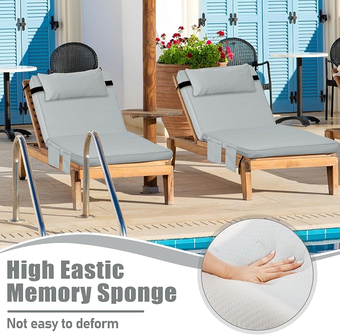 Tondiamo 2 Set Outdoor Chaise Lounge Cushions - Image 4