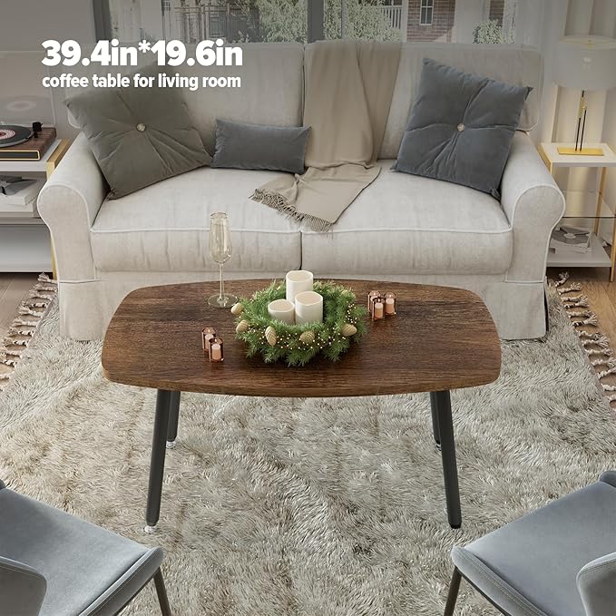 WOHOMO Folding Coffee Table for Small Spaces, No Assembly Farmhouse Portable - Image 4