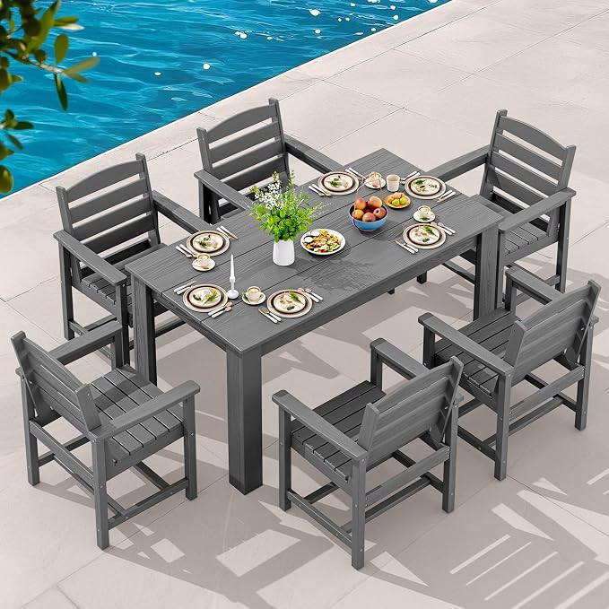 SERWALL Patio Dining Set for 6, Outdoor Dining Sets for 6 Person - Image 7