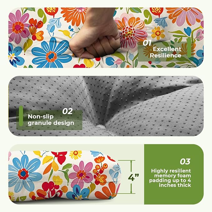 All Weather Chaise Lounge Cushions Outdoor 74.4 x 22 x 4 Inches Lounge Chair - Image 5