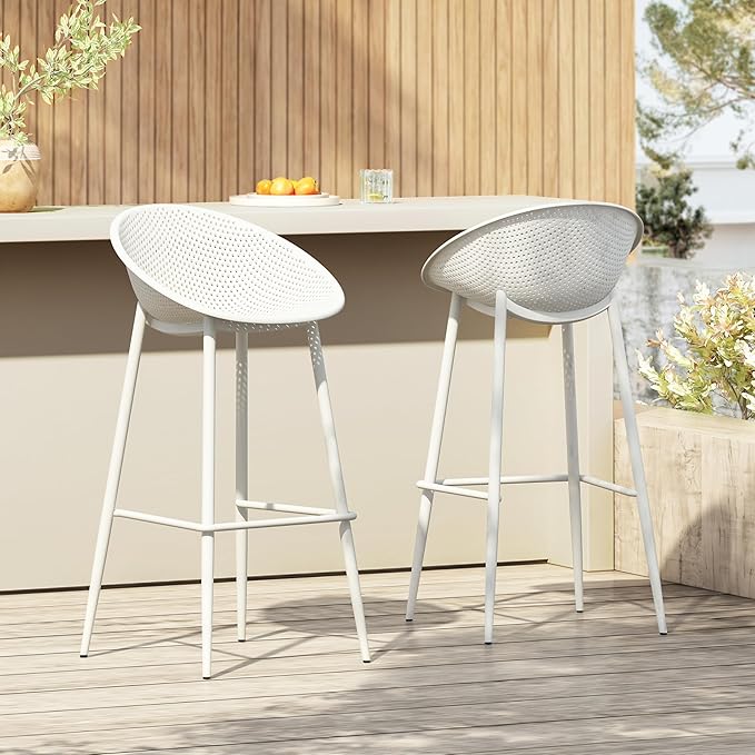Christopher Knight Home Minimalist Barstools Set of 2, Lightweight Patio Chairs by ChristopherKnightHome