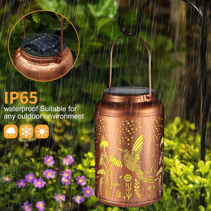 Solar Lanterns Outdoor Waterproof Hummingbird Garden Decor Gifts - Image 2