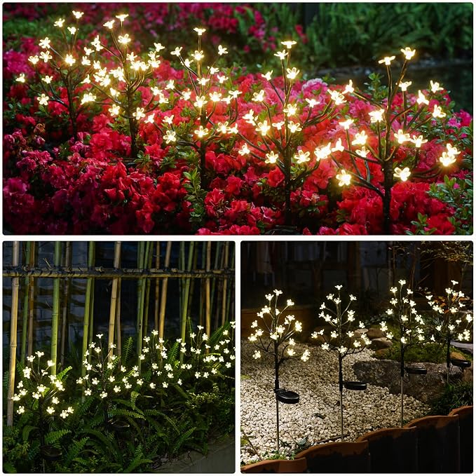 Solar Garden Lights Garden Decor, Solar Flowers Outdoor Decorative, Pathway - Image 5