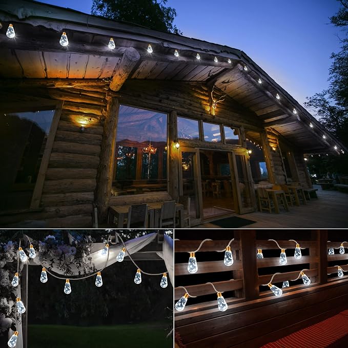 Solar Outdoor String Lights, 20Ft Vintage Rope Hemp Solar Patio Lights - Image 7