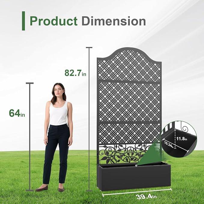 Metal Raised Garden Bed with Trellis & Privacy Screen - Image 2