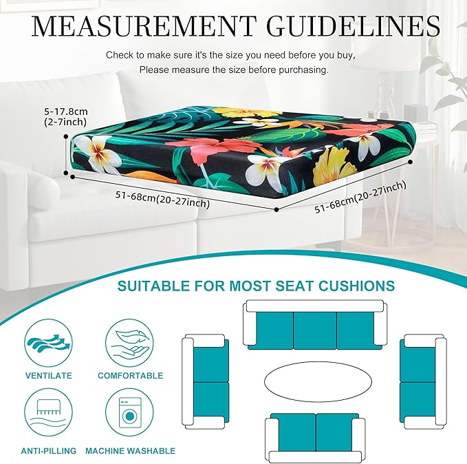 12 Pcs Stretch Patio Cushion Covers, Outdoor Couch Covers Replacement, Outdoor - Image 2