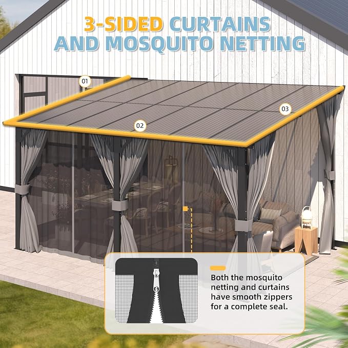 AECOJOY 20' x 8' Outdoor Gazebo Pergola - Image 3