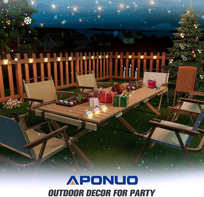 APONUO Solar Deck Lights 16 Pcs, Solar Step Lights Outdoor Waterproof Led Fence - Image 5