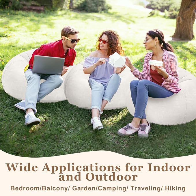 Realspring Inflatable Bean Bag Chairs Outdoor Blow up Camping Chairs Inflatable - Image 4