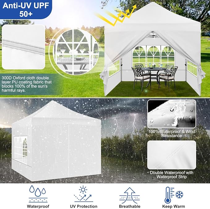 COBIZI 10x10 Heavy Duty Pop Up Canopy Tent - Image 3