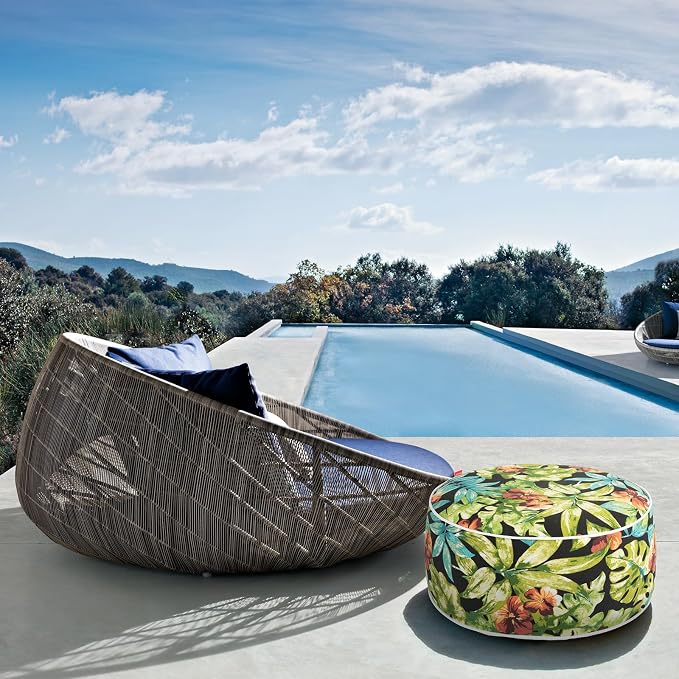Outdoor/Indoor Inflatable Ottoman Pouf D20 xH9, All Weather Round Footstool - Image 7