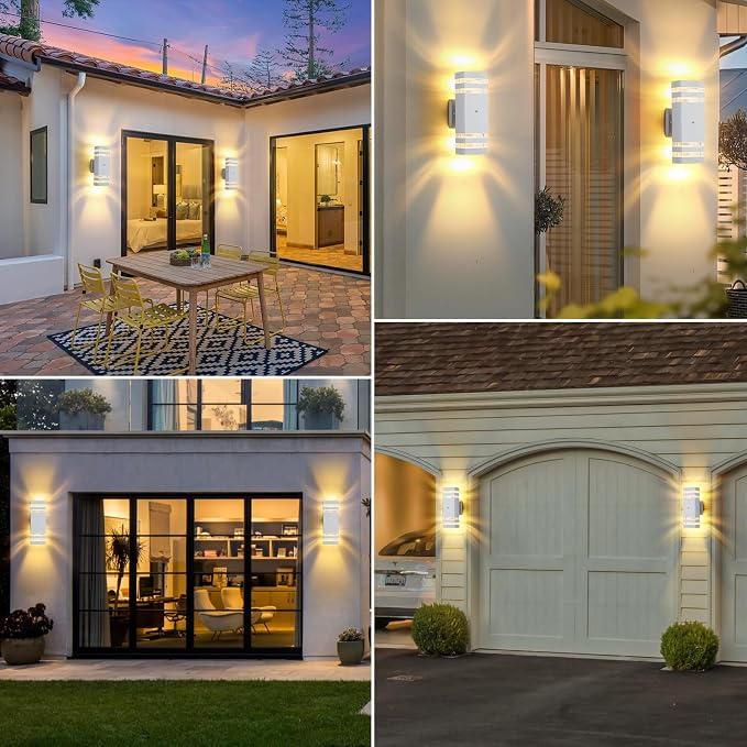 Dusk to Dawn Outdoor Wall Lights Modern Exterior Lighting Fixtures, 2 Pack - Image 6