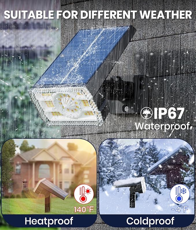 8-Pack Solar Spot Lights Outdoor Waterproof IP67, 3 Color Modes & 3 Lighting - Image 3