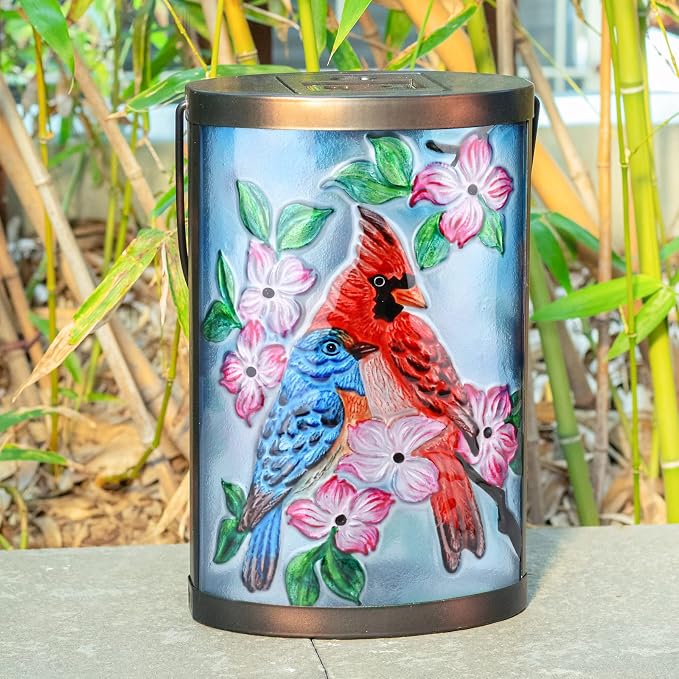 Hanging Solar Lantern Outdoor Bluebird Waterproof LED Cardinal Light Decorative - Image 4