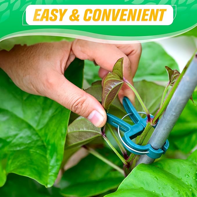 Tomato Plant Support Clips – 60 Pcs Reusable Plastic Garden Clips in 2 Sizes - Image 4