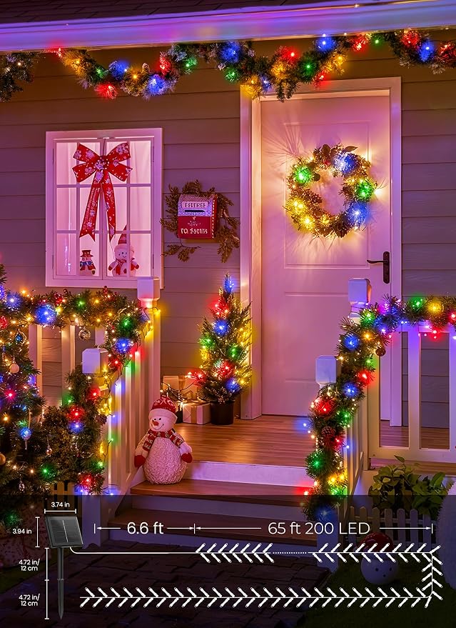 Brightown 2 Pack Solar Christmas String Lights Outdoor, Total 144Ft 400 LED - Image 4