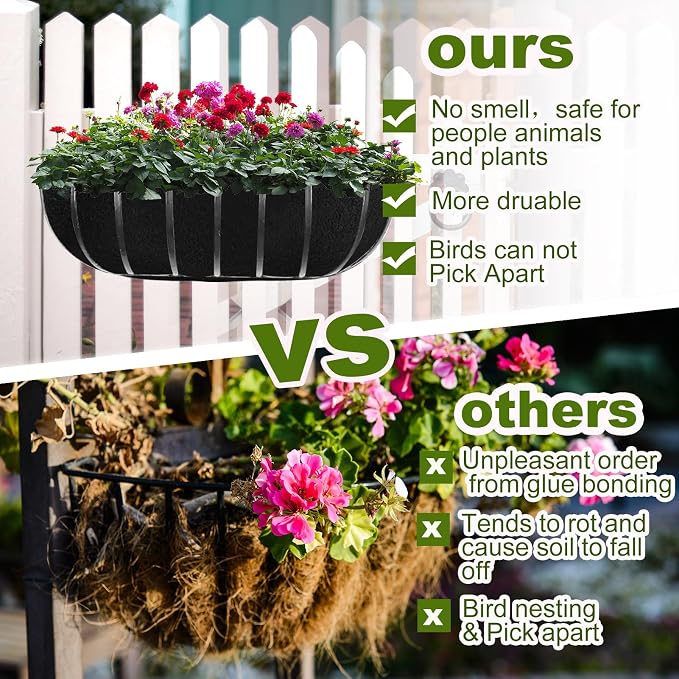 2PCS 36Inch Upgraded Planter Basket Liners Fabric Window Box Liners Felt Trough - Image 4