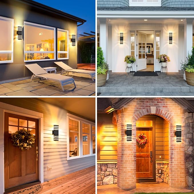 Dusk to Dawn Outdoor Wall Lights, 4 Pack Modern Exterior Lighting Fixtures - Image 7
