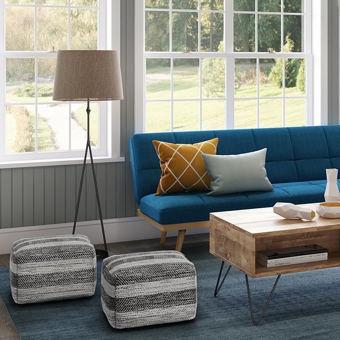 SIMPLIHOME Clay Square Pouf - Image 2