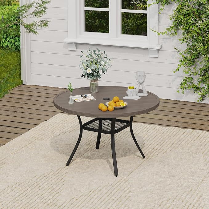 VICLLAX 40.6" Round Patio Table, Outdoor Dining Table - Image 2