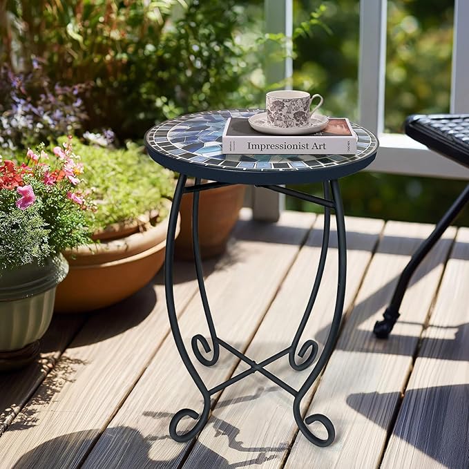 LIFFY Outdoor Side Table, Indoor Small Decorative Plant Stand & End Table - Image 7