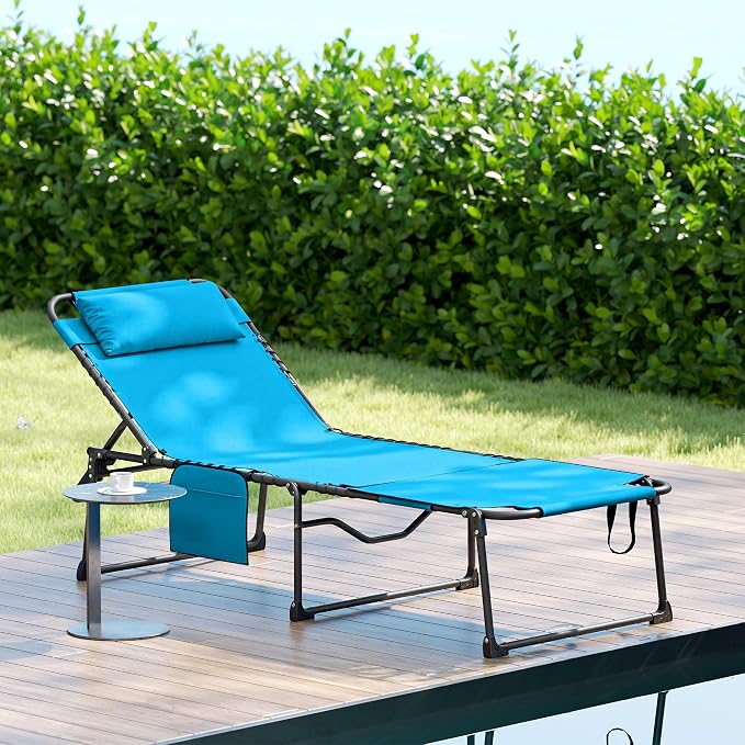 Outsunny Folding Chaise Lounge - Image 9