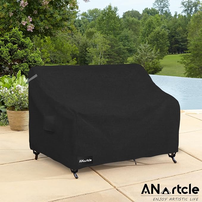 3-Seater Patio Sofa Cover, 79W x 37D x 35H Inches Outdoor Couch Cover, 100% - Image 5