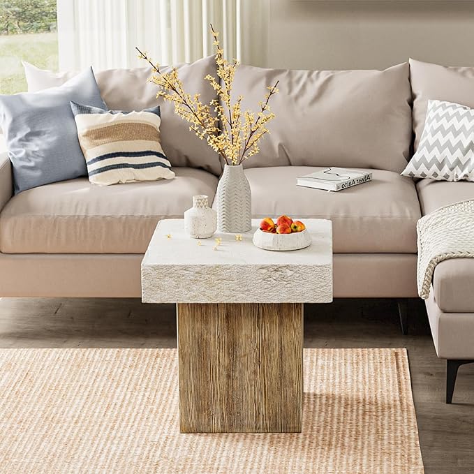 COSIEST Outdoor Medium Side Table, Patio Coffee Table, 19.7 inches Square MgO - Image 5