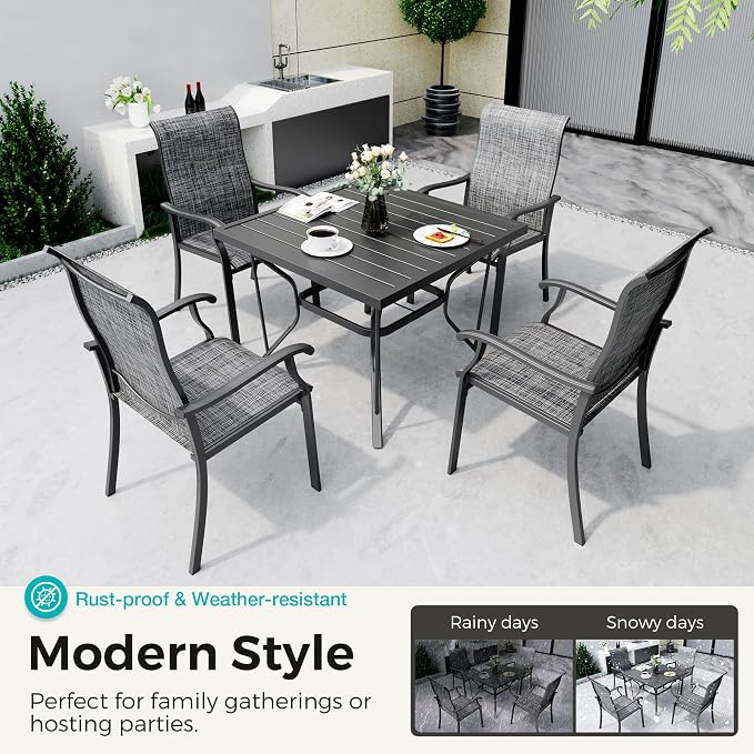 Pamapic 5-Piece Outdoor Dining Set, Patio Dining Set - Image 3