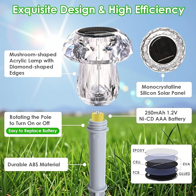 Mancra Solar Pathway Lights Outdoor, 16 Pack Dusk to Dawn Solar Lights Outdoor - Image 4