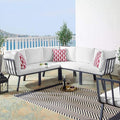 Modway Riverside Outdoor Patio Aluminum Sectional Set, 85. 5" L x 85. 5" W x by Modway