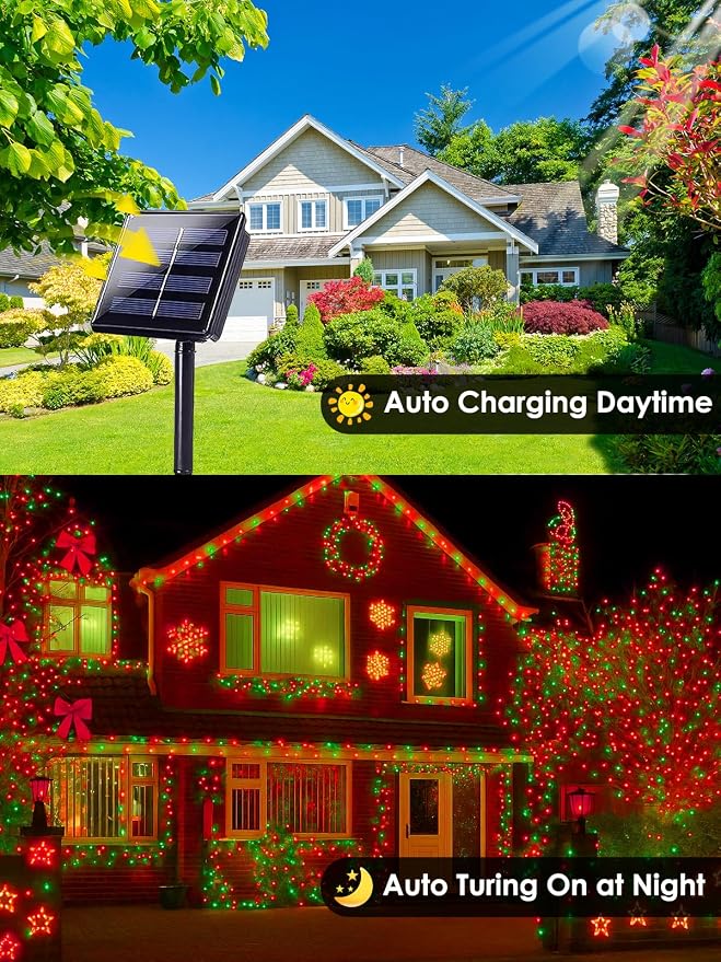 4 Pack 180FT Solar Christmas Lights Outdoor Waterproof, Super Bright 320 LED - Image 4