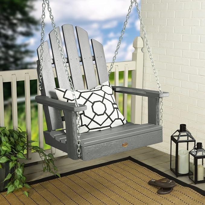 highwood Classic Westport Adirondack Single Seat 1-Person Porch Swing, Coastal - Image 2