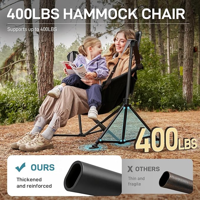 EVER ADVANCED Padded Oversized Hammock Camping Chair, Compact Heavy Duty Swing - Image 4