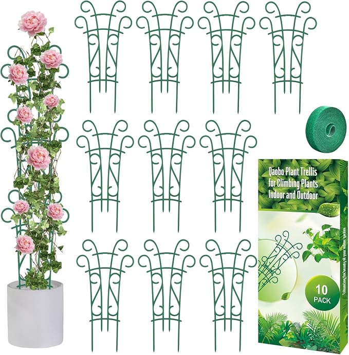 10 Pack Indoor Plant Trellis for Potted Plants, Stackable Garden Trellis for by Qaobo