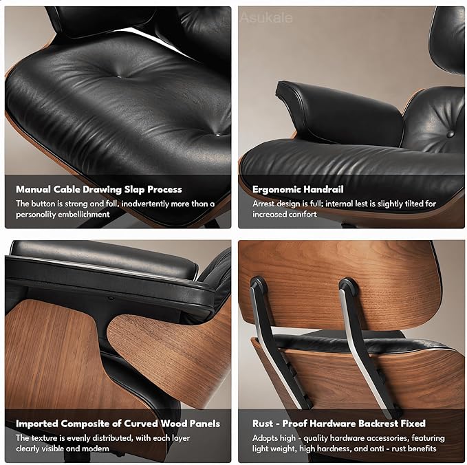 Top Grain Leather, Mid Century Chaise Lounge Chair Indoor, Chair - Image 9