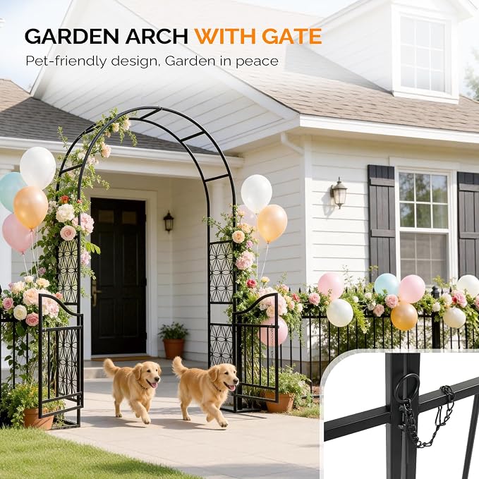 VINGLI Garden Arch Trellis, 7.6ft Garden Arch - Image 2