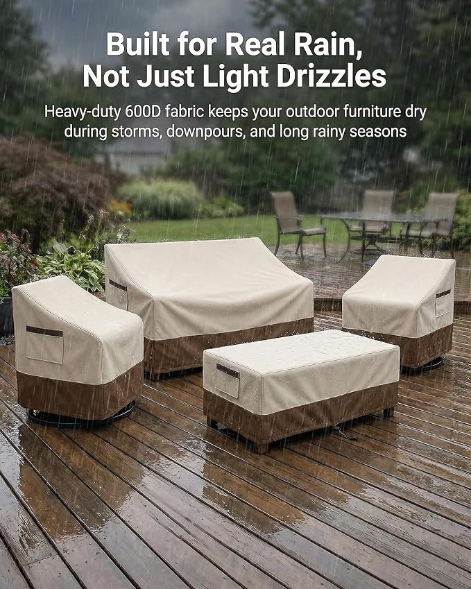 4-Piece Patio Furniture Cover Set, Waterproof Outdoor Furniture Covers - Image 4