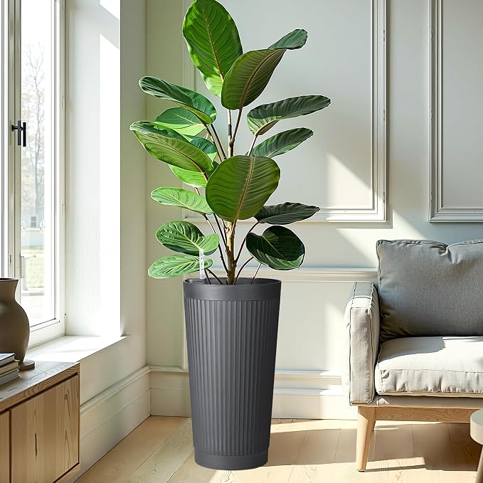 24in Tall Self-Watering Planters Set of 2 - Image 6