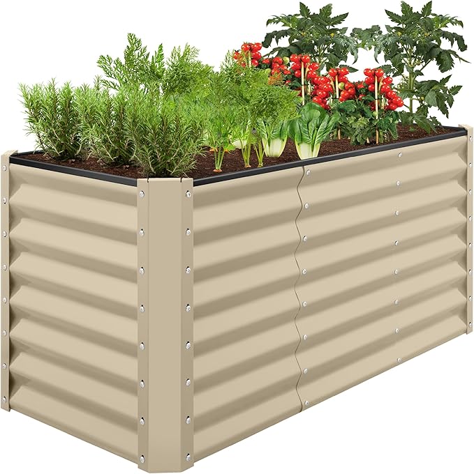 Best Choice Products 4x2x2ft Outdoor Metal Raised Garden Bed, Deep Root Planter by BestChoiceProducts