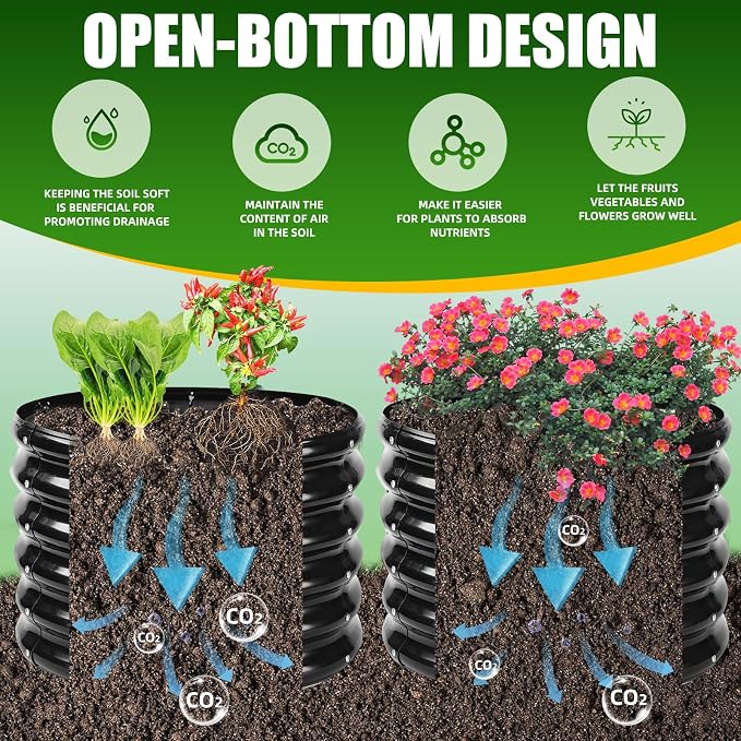 17" Tall Elevated Round Metal Rised Garden Bed- 2'x2' in Size and 0.8MM Thick - Image 6