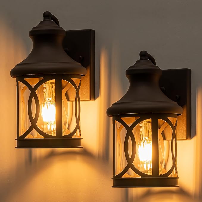 2-Pack Outdoor Wall Lights, Porch Lights, Waterproof Outdoor Wall Sconce - Image 2