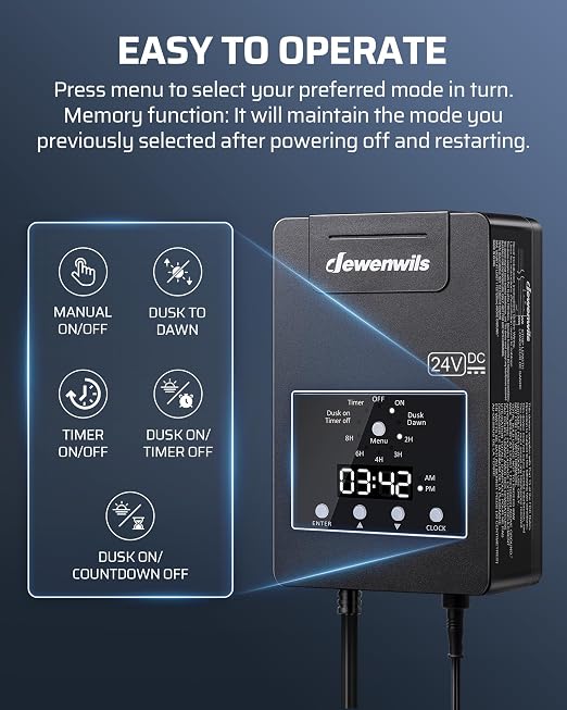 DEWENWILS 120W Low Voltage Landscape Transformer - Image 3