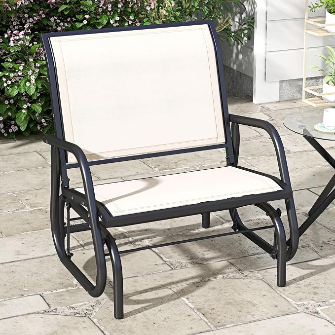 Outsunny Porch Glider, Metal Frame Swing Glider Chair - Image 2